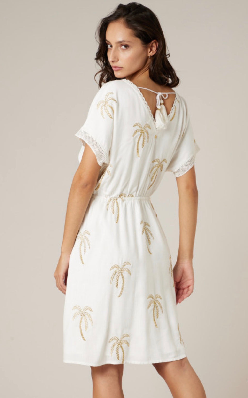 Robe palmier blanche