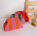 Pochette rayures rose/orange