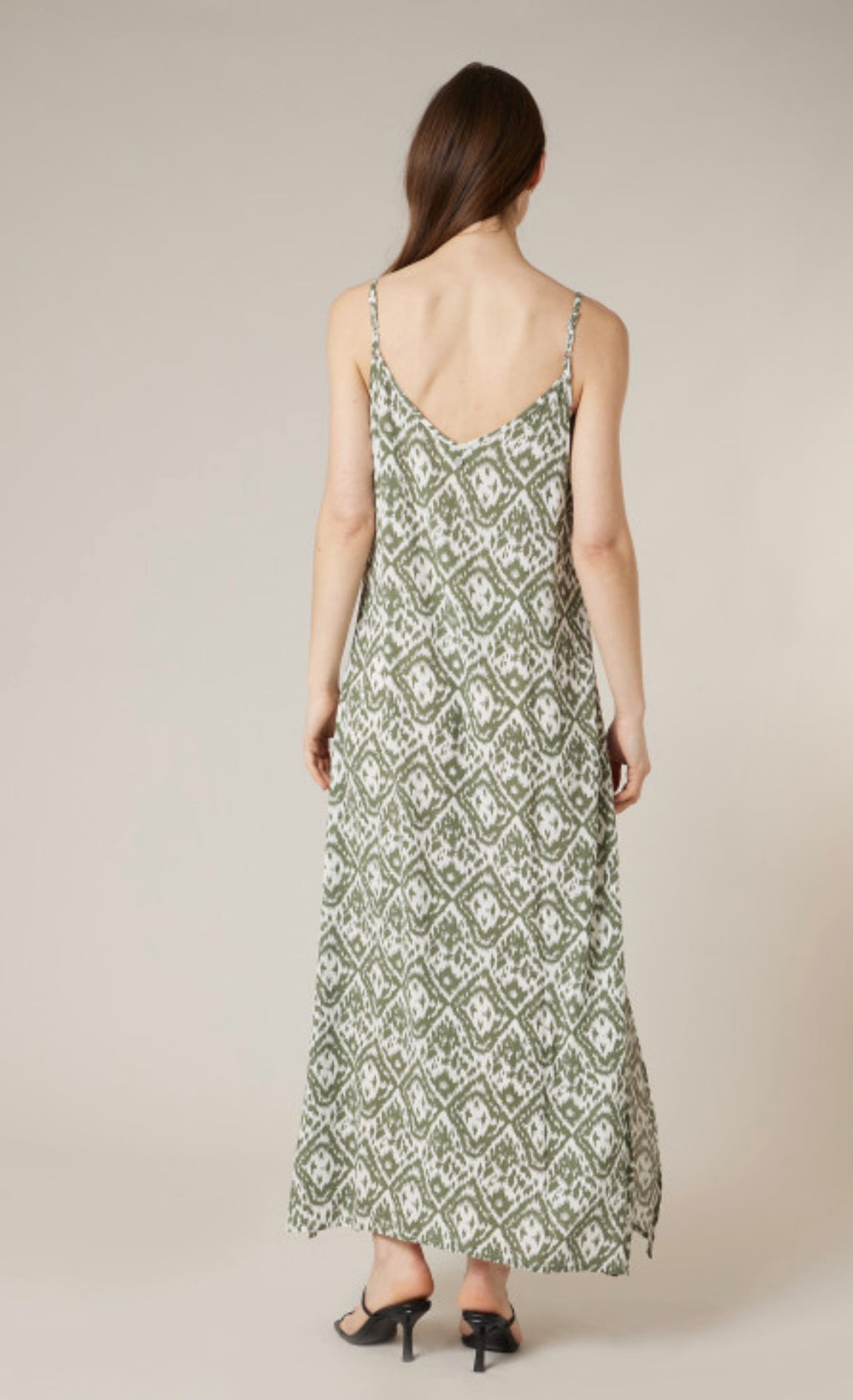 Robe longue fluide kaki