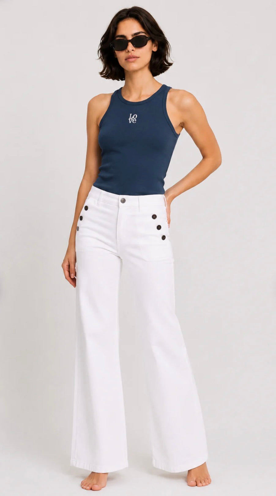 Pantalon Joy large blanc Five