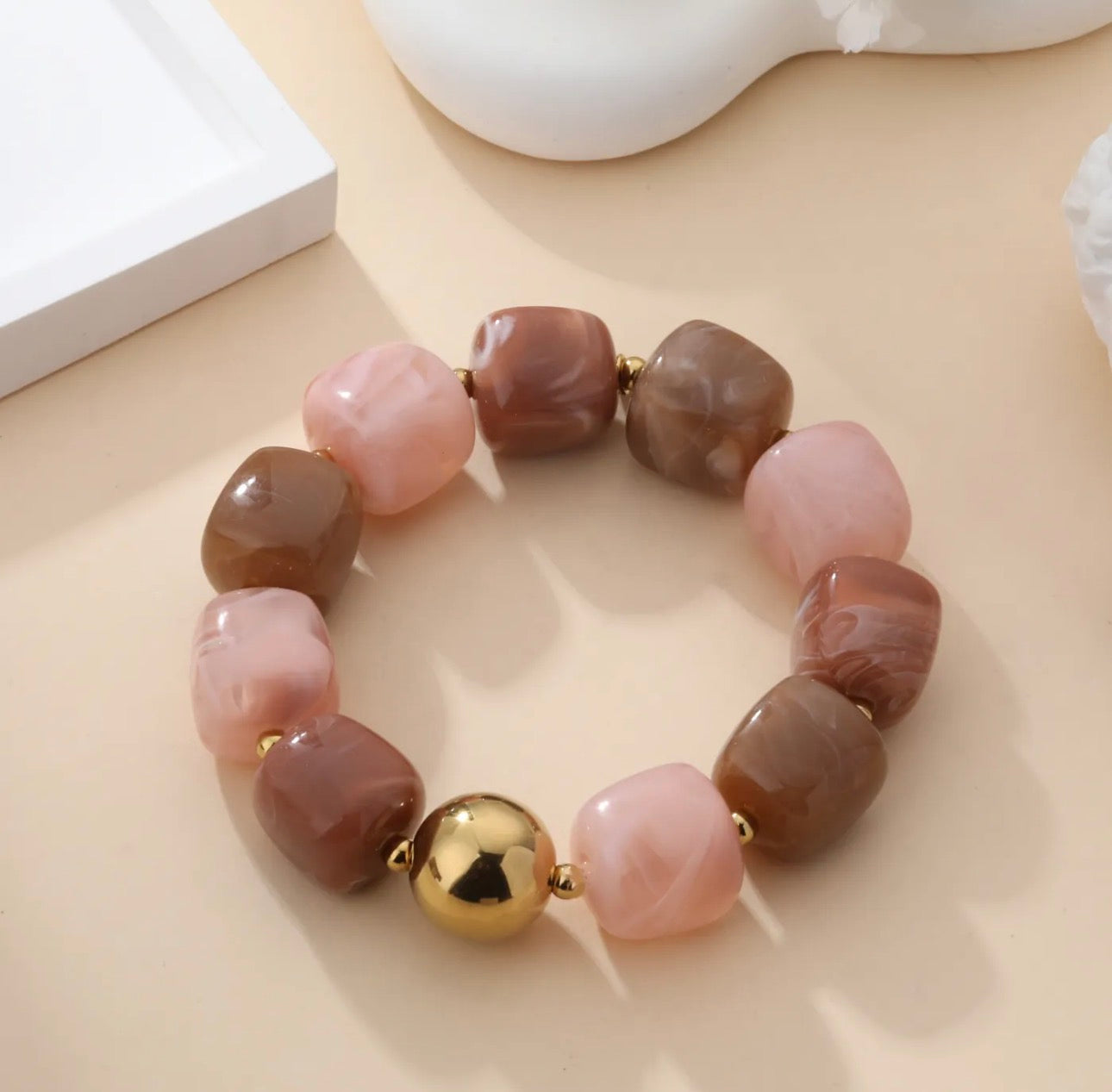 Bracelet Pierre bi-colore rose