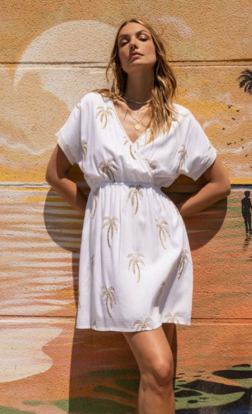 Robe palmier blanche