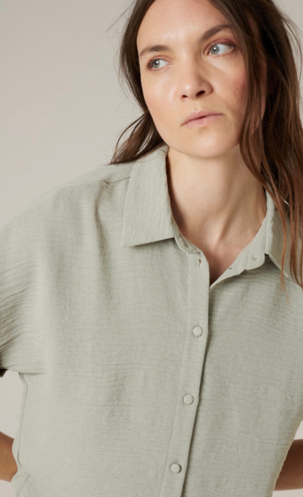 Chemise manches courtes tilleul
