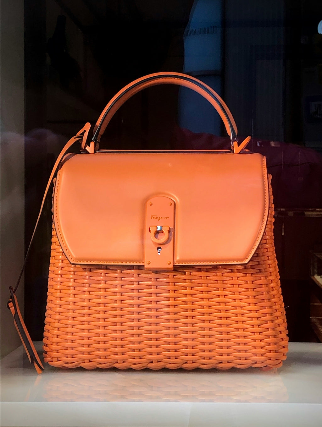 Sac cabas en cuir cognac
