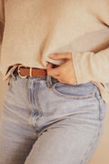 Ceinture tressée cognac