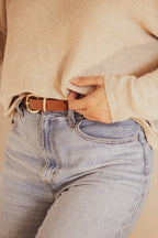Ceinture tressée cognac